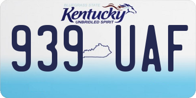 KY license plate 939UAF