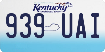 KY license plate 939UAI