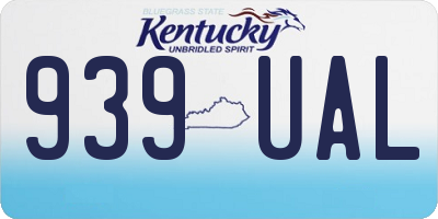 KY license plate 939UAL