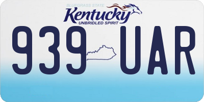 KY license plate 939UAR