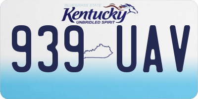 KY license plate 939UAV