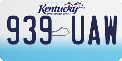 KY license plate 939UAW