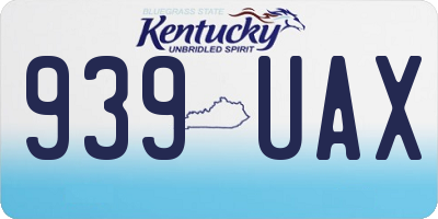 KY license plate 939UAX