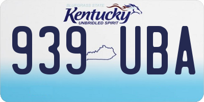 KY license plate 939UBA