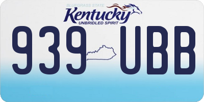 KY license plate 939UBB