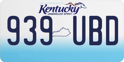 KY license plate 939UBD