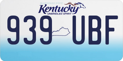 KY license plate 939UBF