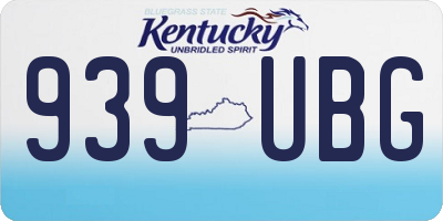 KY license plate 939UBG