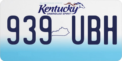 KY license plate 939UBH
