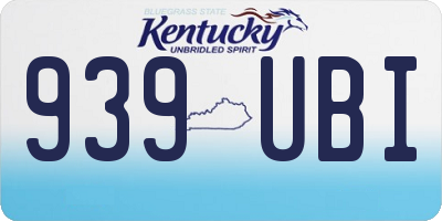 KY license plate 939UBI
