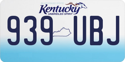 KY license plate 939UBJ