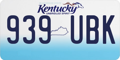 KY license plate 939UBK