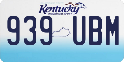 KY license plate 939UBM