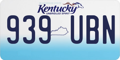 KY license plate 939UBN