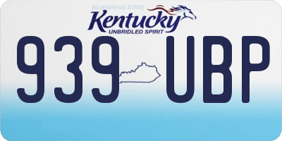 KY license plate 939UBP