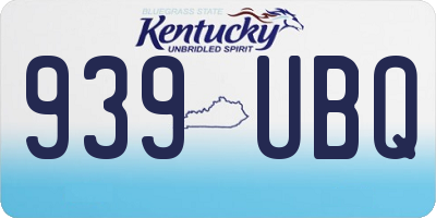 KY license plate 939UBQ