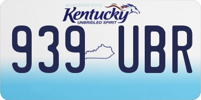 KY license plate 939UBR