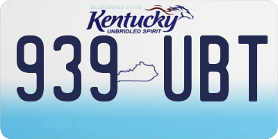 KY license plate 939UBT