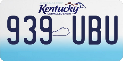 KY license plate 939UBU