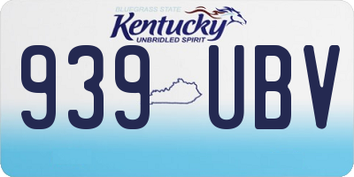 KY license plate 939UBV