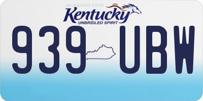 KY license plate 939UBW