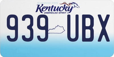 KY license plate 939UBX