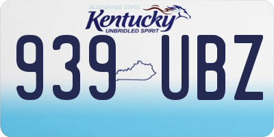 KY license plate 939UBZ
