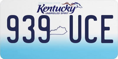 KY license plate 939UCE