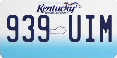 KY license plate 939UIM