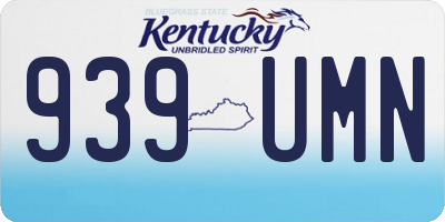 KY license plate 939UMN