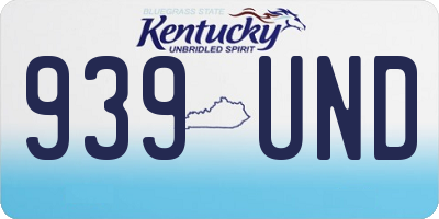 KY license plate 939UND