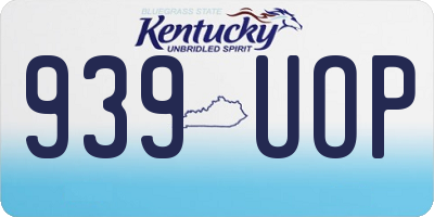 KY license plate 939UOP