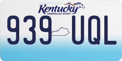 KY license plate 939UQL
