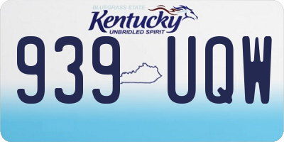 KY license plate 939UQW