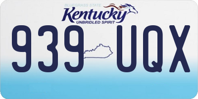 KY license plate 939UQX