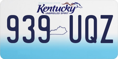 KY license plate 939UQZ