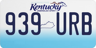 KY license plate 939URB