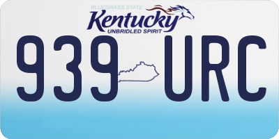 KY license plate 939URC