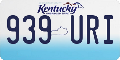 KY license plate 939URI