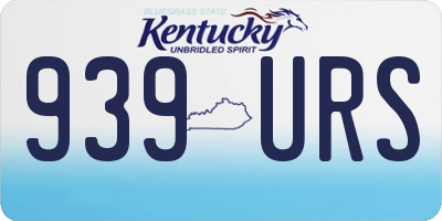 KY license plate 939URS