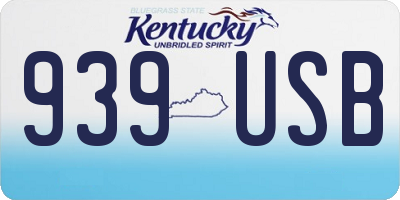 KY license plate 939USB