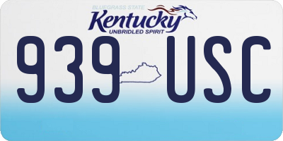 KY license plate 939USC