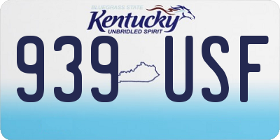 KY license plate 939USF