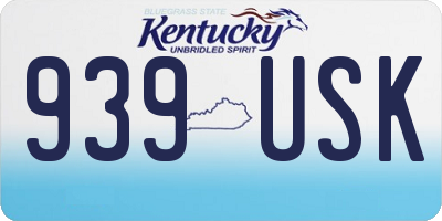 KY license plate 939USK