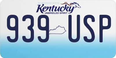 KY license plate 939USP