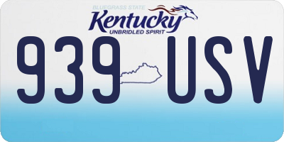KY license plate 939USV