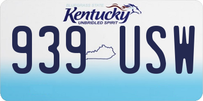 KY license plate 939USW