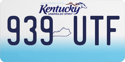 KY license plate 939UTF