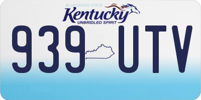 KY license plate 939UTV