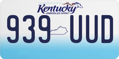 KY license plate 939UUD